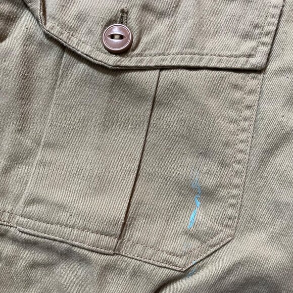 Vintage Swedish Army OD Green Work Shirt Military Cotton Field Uniform Olive 40 - Picture 6 of 7